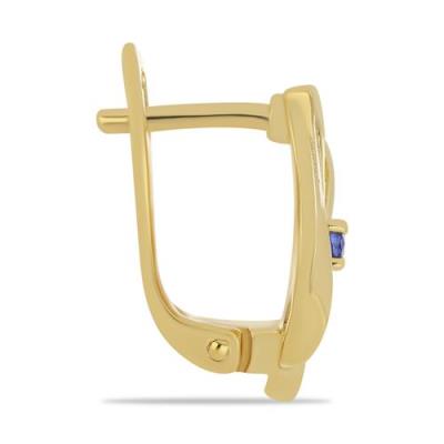 LEAF DESIGN BLUE SAPPHIRE EARRINGS IN 925 STERLING SILVER | GOLD PLATED WHOLESALE JEWELRY SUPPLIER